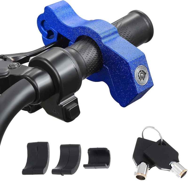 Windance 2Pack Heavy Duty Motorcycle Anti Theft Handlebar Throttle Security Lock Front Brake Lever Lock on Dirt Bike Moped Scooter ATV (Blue) - Image 5